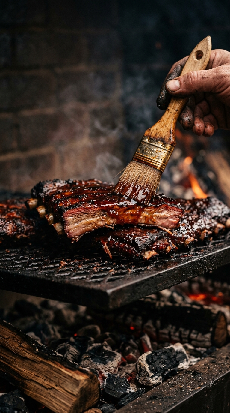 Glazing St. Louis Cut Rib Slabs